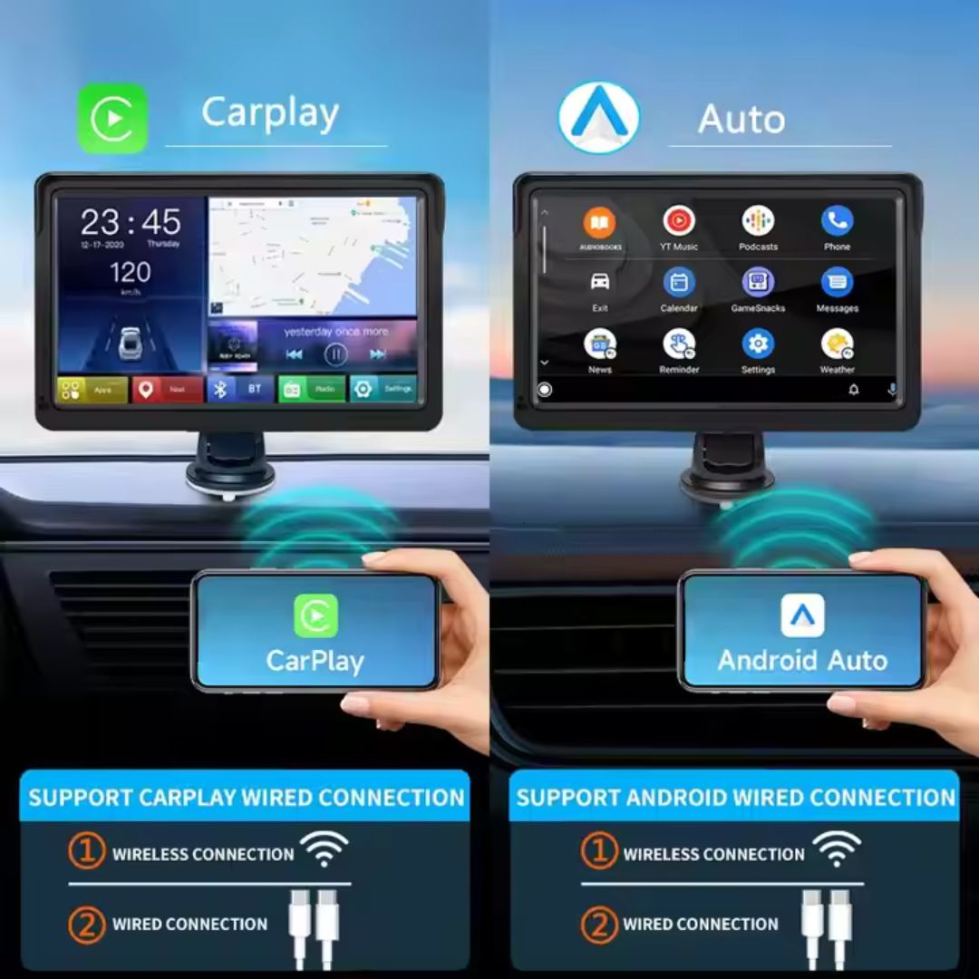 Trendtronics Portable Carplay Android Auto Screen for Car, 7 Inch