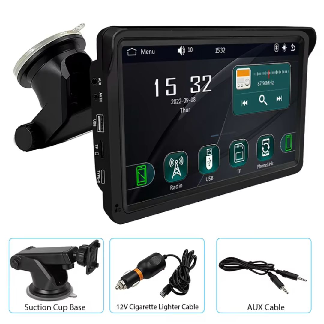 Trendtronics Portable Carplay Android Auto Screen for Car, 7 Inch