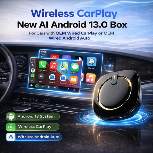 Trendtronics Ai Box pro with Inbuilt SIM Slot , 4+64GB, Android 13, CarPlay & Android Auto, Google Play, YouTube, Netflix, jiohotstar(1-Year Warranty)