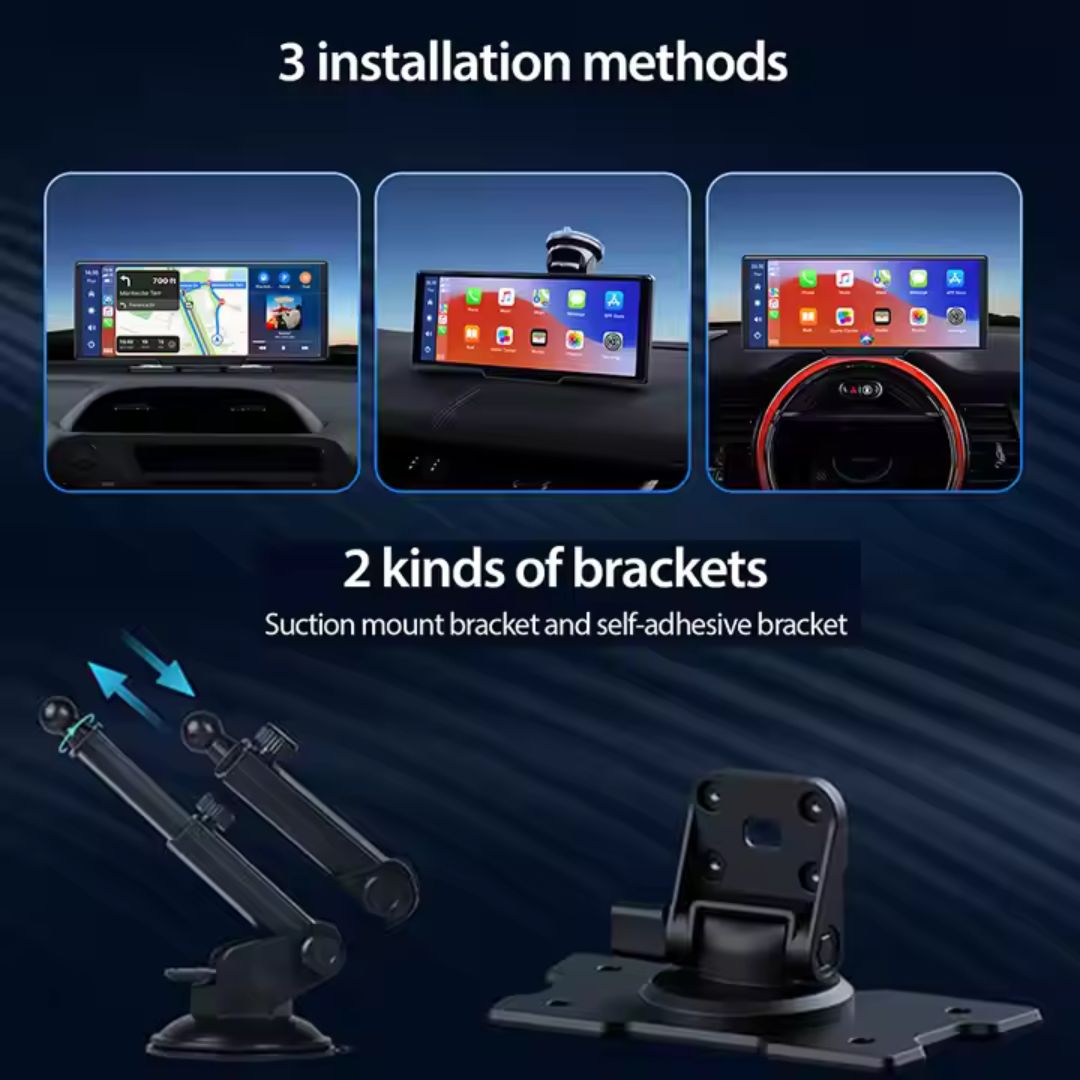 Trendtronics Portable Carplay Android Auto Screen for Car, 10.27 Inch