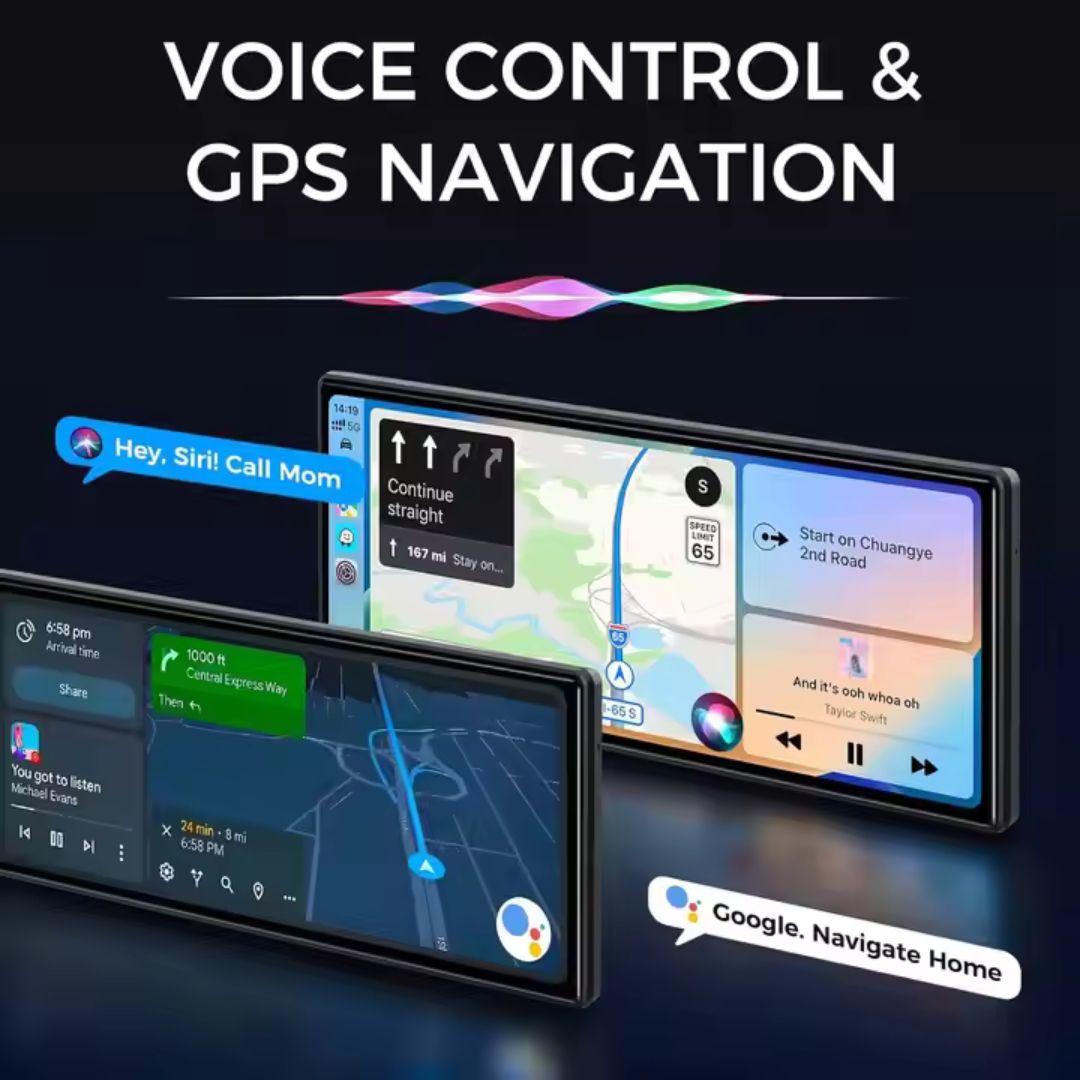 Trendtronics Portable Carplay Android Auto Screen for Car, 10.27 Inch