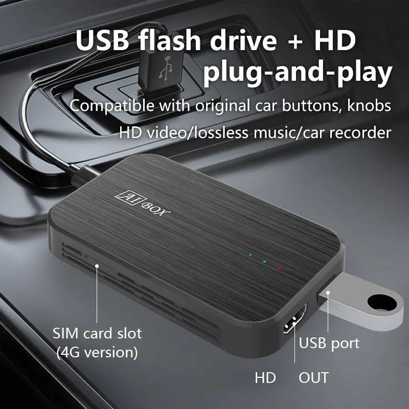 Trendtronics AI Box for cars with Inbuilt SIM Slot | 4GB RAM 64GB Storage | Wireless CarPlay & Android Auto 1-Year Warranty