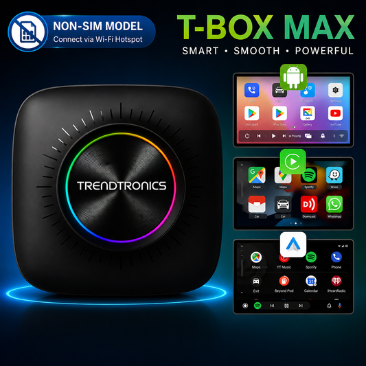 Trendtronics Tbox Max Without sim , 8+128GB, Android 13, CarPlay & Android Auto, Google Play, YouTube, Netflix, jiohotstar
